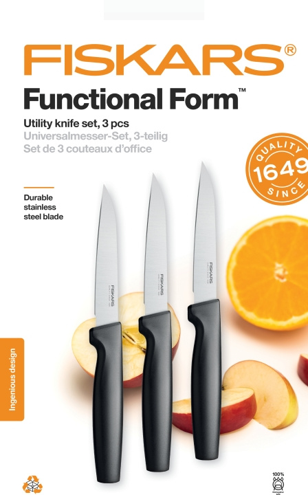 Fiskars Functional Form - universell knivsats, 3-delad in de groep HUISHOUDEN & TUIN / Keukengerei / Keukenmessen & accessoires bij TP E-commerce Nordic AB (C57724)