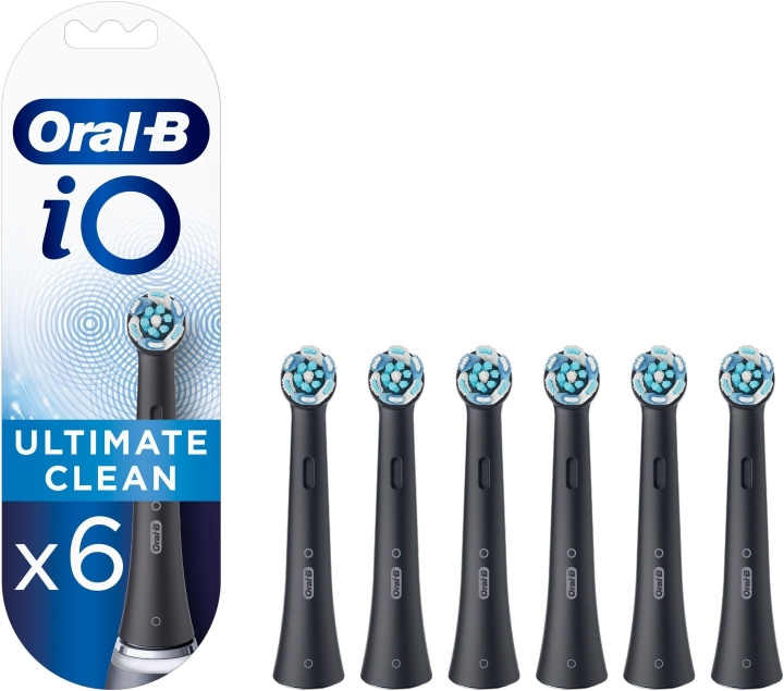 Oral B iO Ultimate Clean - tandborsthuvud, svart, 6 stycken in de groep BEAUTY & HEALTH / Mondverzorging / Elektrische tandenborstelaccessoires bij TP E-commerce Nordic AB (C57743)