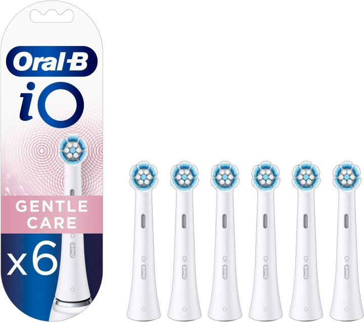 Oral B iO Gentle Care - borsthuvuden, vit, 6 stycken in de groep BEAUTY & HEALTH / Mondverzorging / Elektrische tandenborstelaccessoires bij TP E-commerce Nordic AB (C57744)