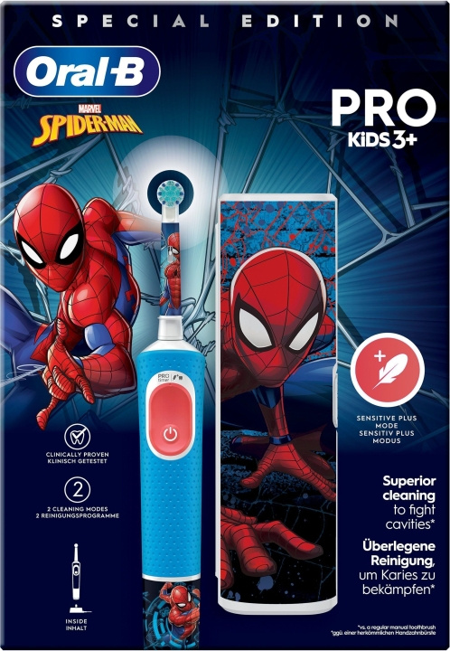 Oral B Vitality Pro Kids Spider-Man - elektrisk tandborste in de groep BEAUTY & HEALTH / Mondverzorging / Elektrische tandenborstels bij TP E-commerce Nordic AB (C57817)