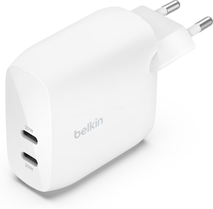 Belkin BoostCharge Pro 2-ports USB-C PPS PD 60 W Väggladdare in de groep SMARTPHONE & TABLETS / Opladers & Kabels / Wandoplader / Wandoplader Type C bij TP E-commerce Nordic AB (C57821)