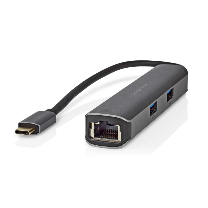Nedis USB Multi-Port Adapter | 5-in-1 | USB 3.2 Gen 1 | USB-C™ Male | HDMI™ Output / RJ45 Female / 3x USB-A Female | 5 Gbps | 0.20 m | Rond | Verguld | PVC | Antraciet | Doos in de groep COMPUTERS & RANDAPPARATUUR / Laptops & accessoires / Docking station bij TP E-commerce Nordic AB (C57838)