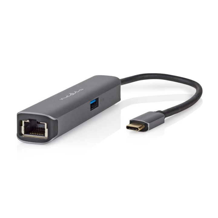 Nedis USB Multi-Port Adapter | 4-in-1 | USB 3.2 Gen 1 | USB-C™ Male | HDMI™ Output / RJ45 Female / USB-A Female / USB-C™ Female | 5 Gbps | 0.20 m | Rond | Verguld | PVC | Antraciet | Doos in de groep COMPUTERS & RANDAPPARATUUR / Laptops & accessoires / Docking station bij TP E-commerce Nordic AB (C57839)