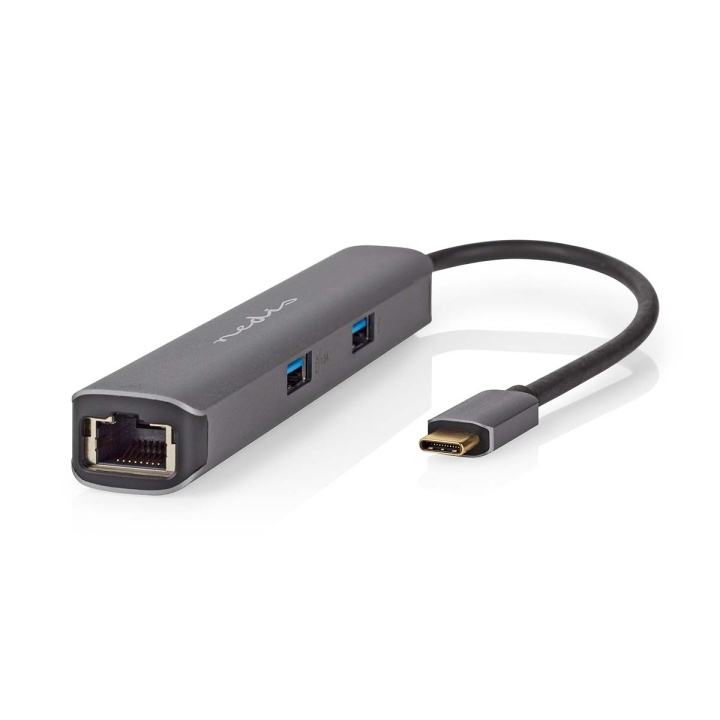 Nedis USB Multi-Port Adapter | USB 3.2 Gen 1 | USB-C™ Male | HDMI™ Output / RJ45 Female / 2x USB-A Female / 2x USB-C™ | 5 Gbps | 0.20 m | Rond | Verguld | PVC | Antraciet | Doos in de groep COMPUTERS & RANDAPPARATUUR / Laptops & accessoires / Docking station bij TP E-commerce Nordic AB (C57840)
