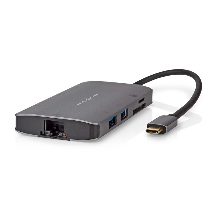 Nedis USB Multi-Port Adapter | USB 3.2 Gen 1 | USB-C™ Male | HDMI™ Output / Micro SD / RJ45 Female / SD / USB-C™ Female / 3x USB-A Female | 5 Gbps | 0.20 m | Rond | Verguld | PVC | Antraciet | Doos in de groep COMPUTERS & RANDAPPARATUUR / Laptops & accessoires / Docking station bij TP E-commerce Nordic AB (C57841)