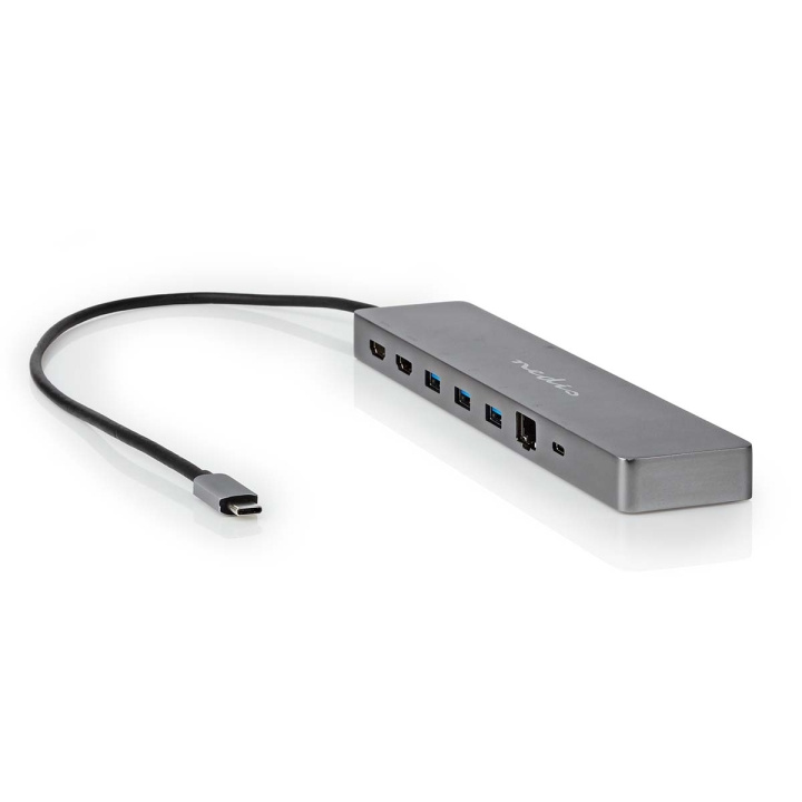 Nedis USB Multi-Port Adapter | 10-in-1 | USB 3.2 Gen 1 | USB-C™ Male | Micro SD / RJ45 Female / SD / 2x HDMI™ / 2x USB-C™ / 3x USB-A Female | 0.40 m | Rond | Verguld | TPE | Antraciet | Doos in de groep COMPUTERS & RANDAPPARATUUR / Laptops & accessoires / Docking station bij TP E-commerce Nordic AB (C57843)