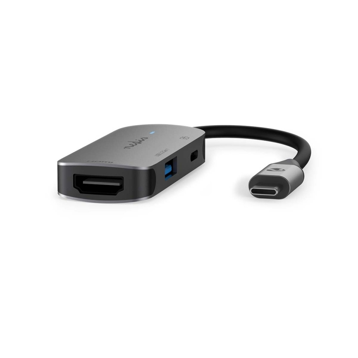 Nedis USB Multi-Port Adapter | 3-in-1 | USB 3.2 Gen 1 | USB-C™ Male | HDMI™ Output / USB-A Female / USB-C™ Female | 5 Gbps | 0.10 m | Rond | Vernikkeld | PVC | Grijs | Doos in de groep COMPUTERS & RANDAPPARATUUR / Laptops & accessoires / Docking station bij TP E-commerce Nordic AB (C57848)