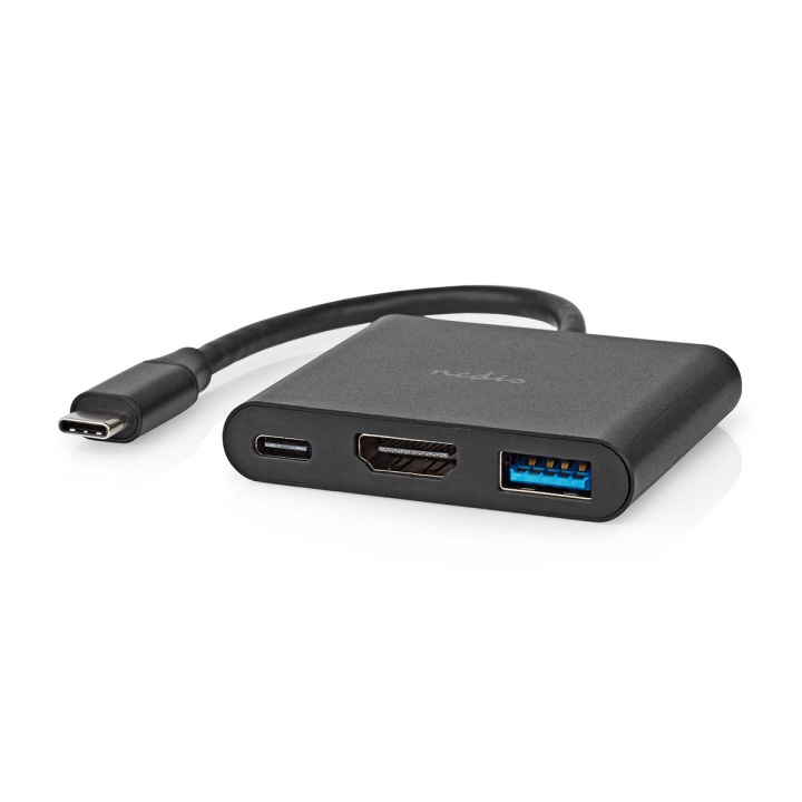 Nedis USB Multi-Port Adapter | 3-in-1 | USB 3.2 Gen 1 | USB-C™ Male | HDMI™ Output / USB-A Female / USB-C™ Female | 5 Gbps | 0.10 m | Rond | Vernikkeld | PVC | Zwart | Doos in de groep COMPUTERS & RANDAPPARATUUR / Laptops & accessoires / Docking station bij TP E-commerce Nordic AB (C57849)