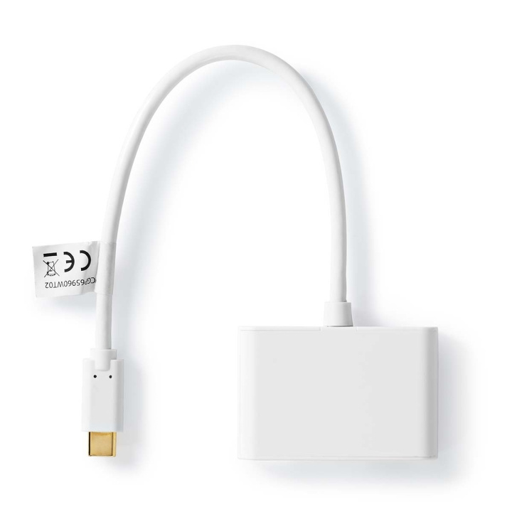 Nedis USB Multi-Port Adapter | 2-in-1 | USB 3.2 Gen 1 | USB-C™ Male | 2x USB-A | 5 Gbps | 0.20 m | Rond | Vernikkeld | PVC | Wit | Polybag in de groep COMPUTERS & RANDAPPARATUUR / Computeraccessoires / USB-hubs bij TP E-commerce Nordic AB (C57859)