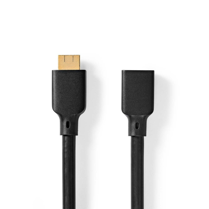 Nedis Ultra High Speed ​​HDMI™-Kabel | HDMI™ Connector | HDMI™ Female | 8K@60Hz | 48 Gbps | 1.00 m | Rond | 7.9 mm | Zwart | Envelop in de groep HOME ELECTRONICS / Kabels & Adapters / HDMI / Kabels bij TP E-commerce Nordic AB (C57866)
