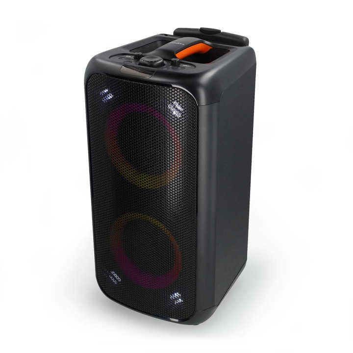 Nedis Bluetooth® Party Speaker | Maximale batterijduur: 5 uur | 240 W | Handgreep | Feestverlichting | Equalizer | Oranje / Zwart in de groep HOME ELECTRONICS / Audio & Beeld / Luidsprekers & accessoires / Bluetooth-luidsprekers / Draagbare luidsprekers bij TP E-commerce Nordic AB (C57896)