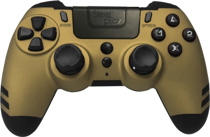 Steelplay MetalTech trådlös spelkontroll, guld, PS4 / PS3 / PC in de groep HOME ELECTRONICS / Spelconsoles en accessoires / Sony PlayStation 4 / Accessoires bij TP E-commerce Nordic AB (C57964)