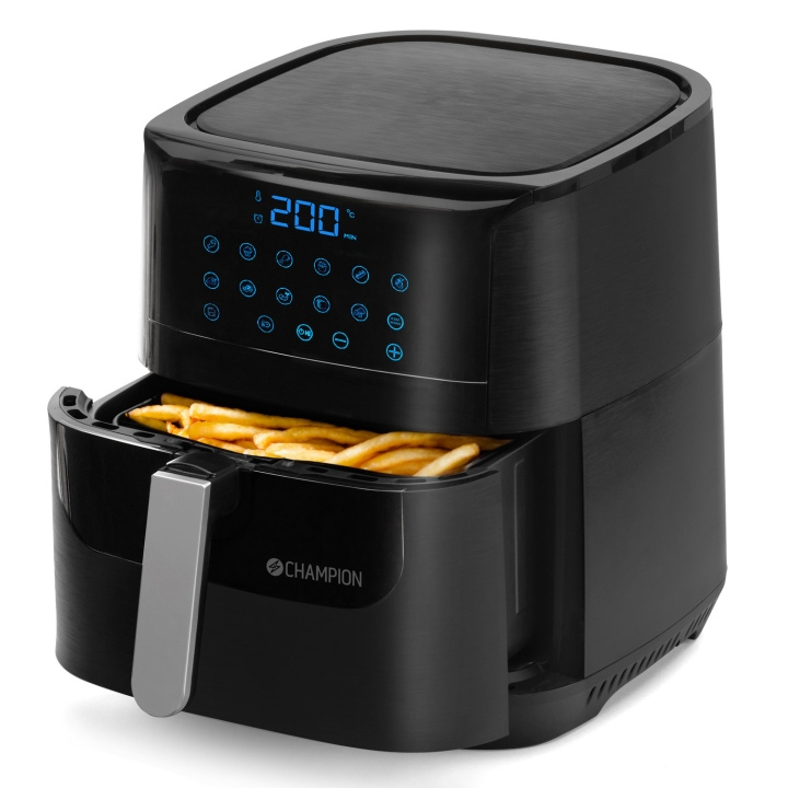 Champion Air Fryer XL Ceramic 5,5L 1800W AF600 Svart in de groep HUISHOUDEN & TUIN / Huishoudelijke apparaten / Airfryers & friteuses bij TP E-commerce Nordic AB (C58100)