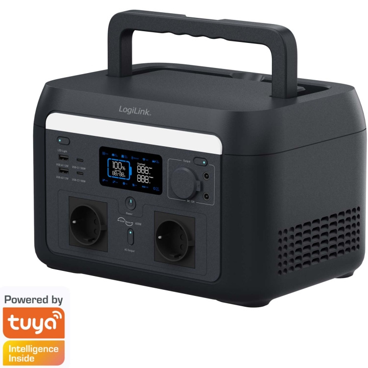 LogiLink Portable Power Station 600W 512 Wh Tuya in de groep HUISHOUDEN & TUIN / Elektriciteit & Verlichting / Power stations bij TP E-commerce Nordic AB (C58115)