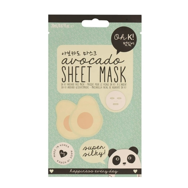 Oh K! Avocado Sheet Mask in de groep BEAUTY & HEALTH / Huidsverzorging / Gezicht / Maskers bij TP E-commerce Nordic AB (C58426)