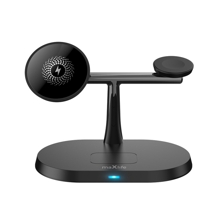 Maxlife MXWC-03 - 3-in-1 draadloos oplaadstation, 15W, zwart in de groep SMARTPHONE & TABLETS / Opladers & Kabels / Docking stations bij TP E-commerce Nordic AB (C58435)