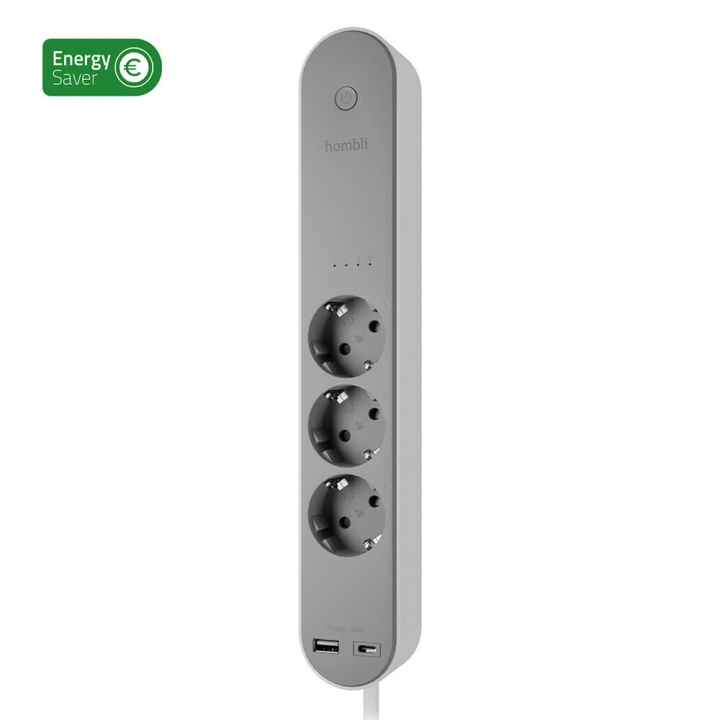 Hombli Smart Power Strip 3-way Grey USB-C & USB-A in de groep HUISHOUDEN & TUIN / Smart home / Slimme sensoren bij TP E-commerce Nordic AB (C58576)
