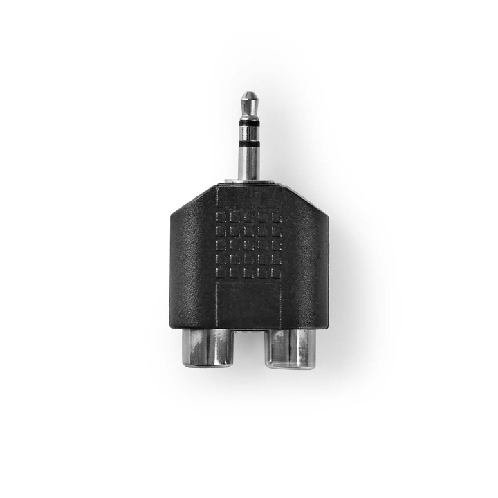 Nedis Stereo-Audioadapter | 3,5 mm Male | 2x RCA Female | Vernikkeld | Recht | ABS | Zwart | 1 Stuks | Doos in de groep HOME ELECTRONICS / Kabels & Adapters / Audio Analoog / Adapters bij TP E-commerce Nordic AB (C58973)