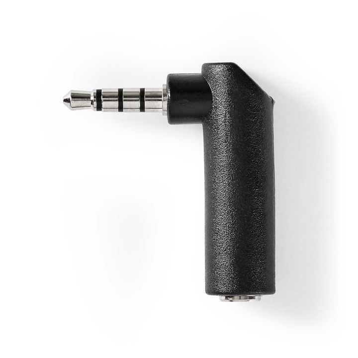 Nedis Stereo-Audioadapter | 3,5 mm Male | 3,5 mm Female | Vernikkeld | 90° Gehoekt | Metaal | Zwart | 1 Stuks | Doos in de groep HOME ELECTRONICS / Kabels & Adapters / Audio Analoog / Adapters bij TP E-commerce Nordic AB (C58975)