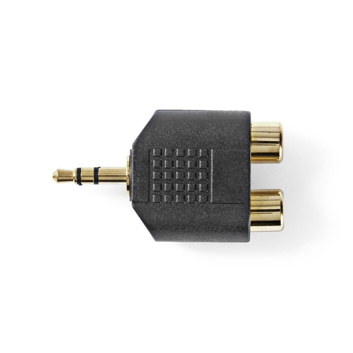 Nedis Stereo-Audioadapter | 3,5 mm Male | 2x RCA Female | Verguld | Recht | ABS | Zwart | 10 Stuks | Polybag in de groep HOME ELECTRONICS / Kabels & Adapters / Audio Analoog / Adapters bij TP E-commerce Nordic AB (C58977)