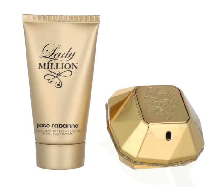 Paco Rabanne Lady Million Giftset 125 ml Edp Spray 50ml/Body Lotion 75ml in de groep BEAUTY & HEALTH / Cadeausets / Cadeausets voor haar bij TP E-commerce Nordic AB (C59065)