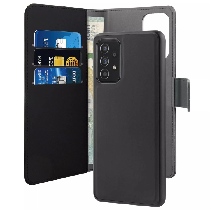 Puro Samsung Galaxy A72 5G Wallet Detachable, black in de groep SMARTPHONE & TABLETS / Mobielbescherming / Samsung bij TP E-commerce Nordic AB (C59242)