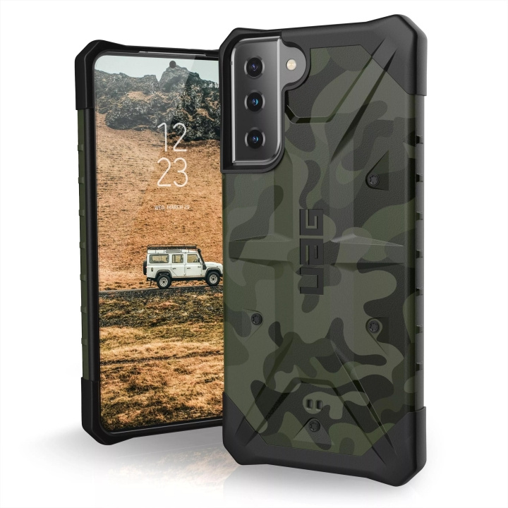 Urban Armor Gear Samsung Galaxy S21+ Pathfinder Case, Forest Camo in de groep SMARTPHONE & TABLETS / Mobielbescherming / Samsung bij TP E-commerce Nordic AB (C59323)