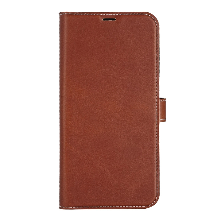 Essentials iPhone 14 Plus Leather wallet,detachable,Brown in de groep SMARTPHONE & TABLETS / Mobielbescherming / Apple / iPhone 14 bij TP E-commerce Nordic AB (C59501)