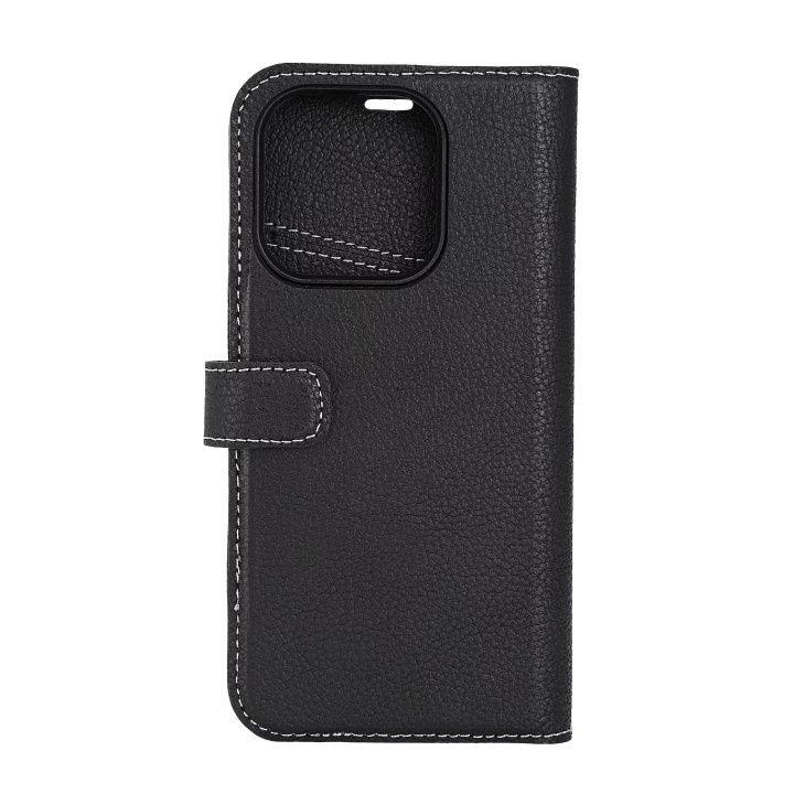 Essentials iPhone 15 Pro leather Mag wallet,detachable, magnetic, black in de groep SMARTPHONE & TABLETS / Mobielbescherming / Apple / iPhone 15 bij TP E-commerce Nordic AB (C59570)