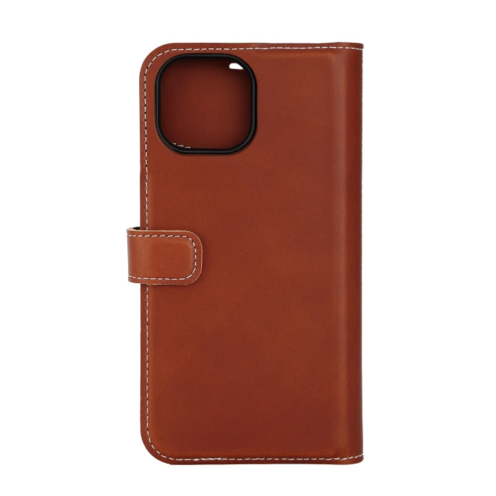 Essentials iPhone 15 leather Mag wallet, detachable, magnetic, brown in de groep SMARTPHONE & TABLETS / Mobielbescherming / Apple / iPhone 15 bij TP E-commerce Nordic AB (C59574)