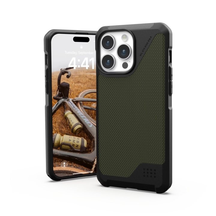 Urban Armor Gear iPhone 15 Pro Max Metropolis LT Magsafe - Kevlar Olive in de groep SMARTPHONE & TABLETS / Mobielbescherming / Apple / iPhone 15 bij TP E-commerce Nordic AB (C59790)