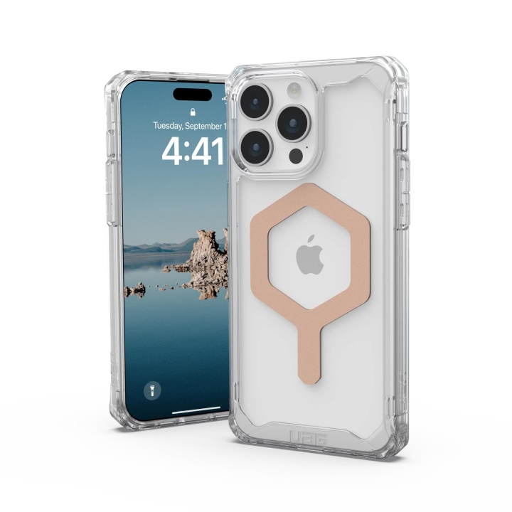 Urban Armor Gear iPhone 15 Pro Max Plyo Magsafe - Ice/Rose Gold in de groep SMARTPHONE & TABLETS / Mobielbescherming / Apple / iPhone 15 bij TP E-commerce Nordic AB (C59802)