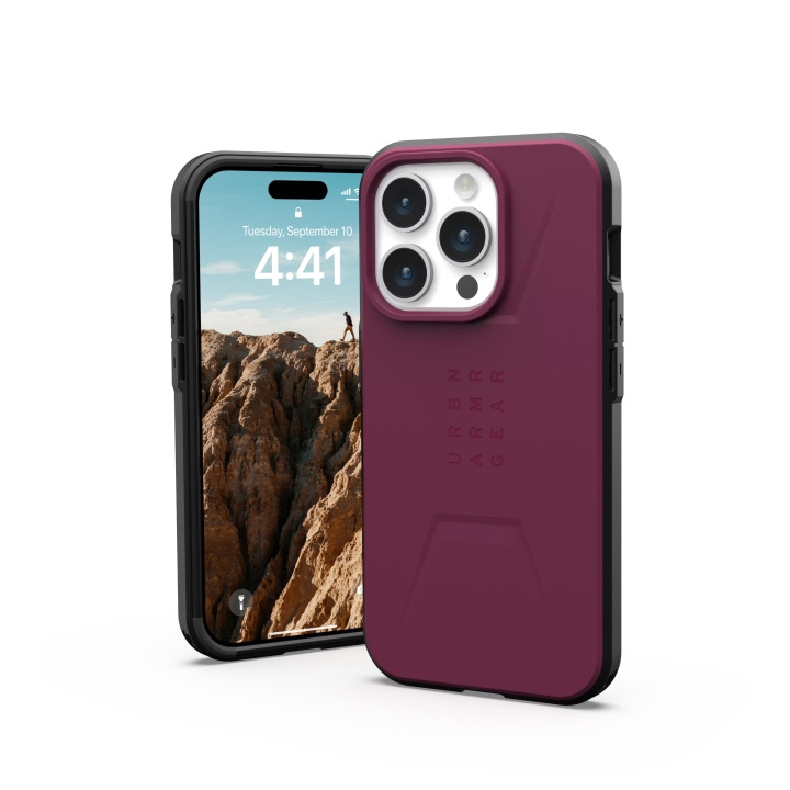 Urban Armor Gear iPhone 15 Pro Civilian Magsafe - Bordeaux in de groep SMARTPHONE & TABLETS / Mobielbescherming / Apple / iPhone 15 bij TP E-commerce Nordic AB (C59815)