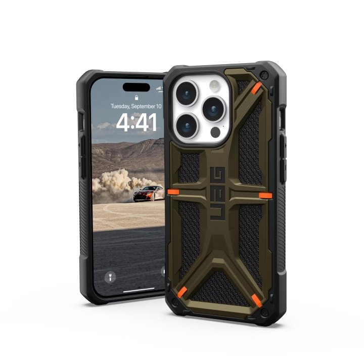 Urban Armor Gear iPhone 15 Pro Monarch - Kevlar Element Green in de groep SMARTPHONE & TABLETS / Mobielbescherming / Apple / iPhone 15 bij TP E-commerce Nordic AB (C59821)