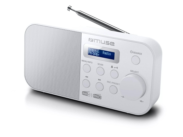 MUSE M-109 DBW Radio Portable DAB+/FM White in de groep HOME ELECTRONICS / Audio & Beeld / Thuisbioscoop, Hifi en Draagbaar / Radio & Wekkers / Draadloze audiozender bij TP E-commerce Nordic AB (C59957)