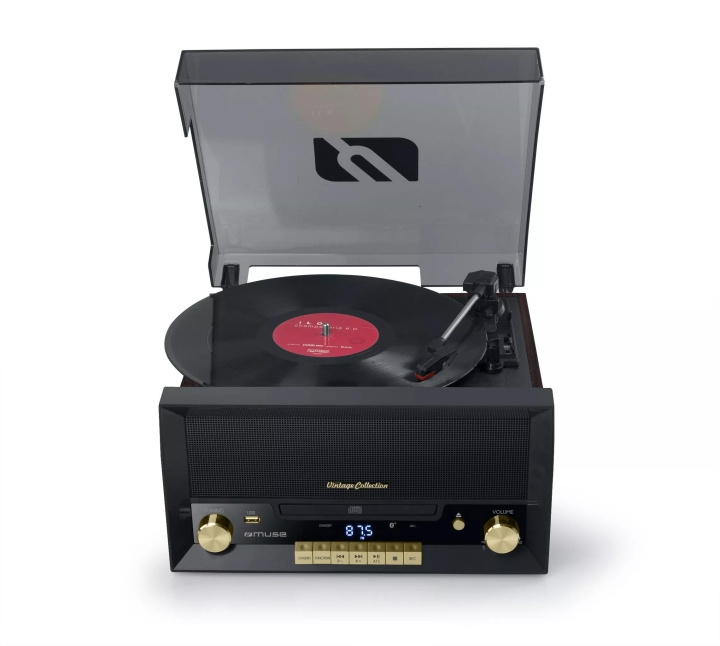 MUSE MT-112 W Turntable Micro system FM BT CD USB Retro in de groep HOME ELECTRONICS / Audio & Beeld / Thuisbioscoop, Hifi en Draagbaar / Compacte stereo- en platenspelers bij TP E-commerce Nordic AB (C59963)