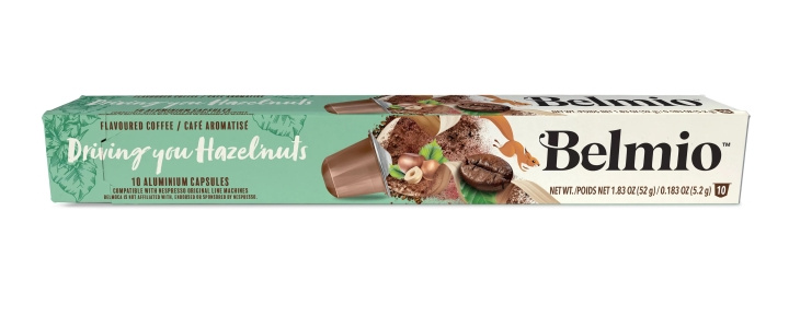 belmio Espresso hazelnootsmaak, 10st koffiecapsules, KORTE SLUITERTIJD in de groep HUISHOUDEN & TUIN / Huishoudelijke apparaten / Koffiezetapparaten en accessoires / Koffiecups bij TP E-commerce Nordic AB (C59974)