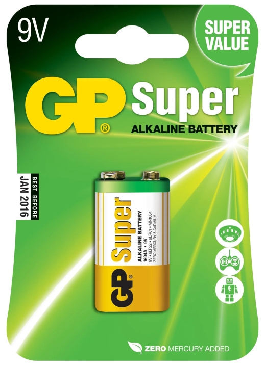 GP Super Alkaline 9V 1 Pack (B) in de groep HOME ELECTRONICS / Batterijen & Opladers / Batterijen / Knoopcel bij TP E-commerce Nordic AB (C59987)