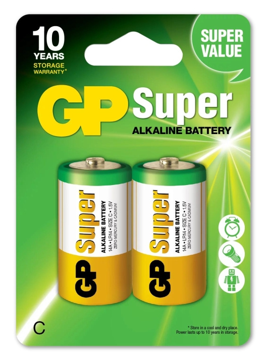 GP Super Alkaline C 2 Pack (B) in de groep HOME ELECTRONICS / Batterijen & Opladers / Batterijen / Overigen bij TP E-commerce Nordic AB (C59988)