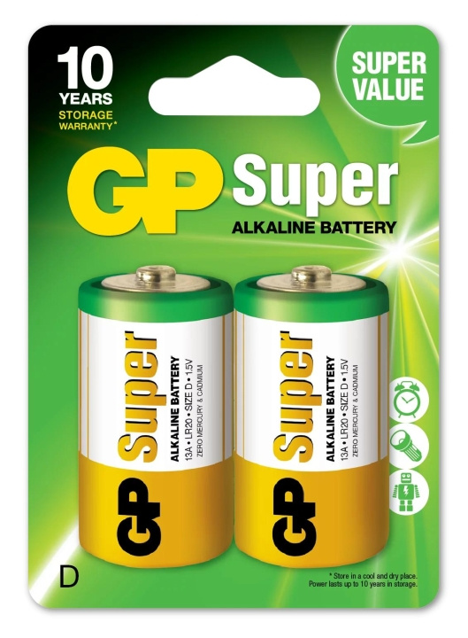 GP Super Alkaline D 2 Pack (B) in de groep HOME ELECTRONICS / Batterijen & Opladers / Batterijen / Overigen bij TP E-commerce Nordic AB (C59990)