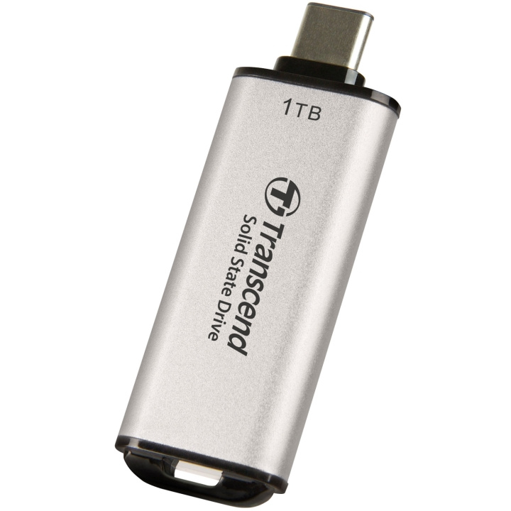Transcend Portabel Mini SSD ESD300C USB-C 1TB 10Gbps (R1050/W950 Mb/s) Silver in de groep COMPUTERS & RANDAPPARATUUR / Computeraccessoires / Externe harde schijf bij TP E-commerce Nordic AB (C60278)