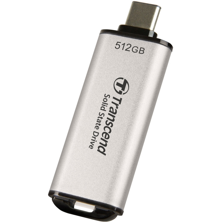 Transcend Portabel Mini SSD ESD300C USB-C 500Gb 10Gbps (R1050/W950 Mb/s) Silver in de groep COMPUTERS & RANDAPPARATUUR / Computeraccessoires / Externe harde schijf bij TP E-commerce Nordic AB (C60280)