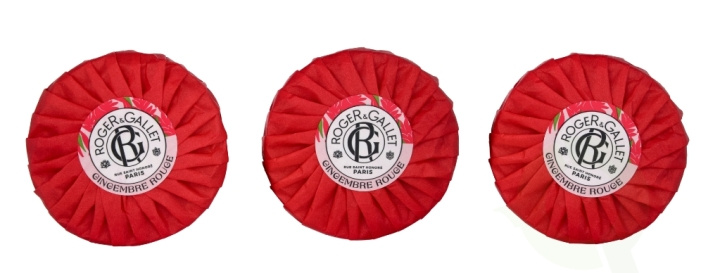 Roger & Gallet Gingembre Rouge Giftset 300 g Soap Bar - 3x100gr in de groep BEAUTY & HEALTH / Cadeausets / Cadeausets voor haar bij TP E-commerce Nordic AB (C60343)