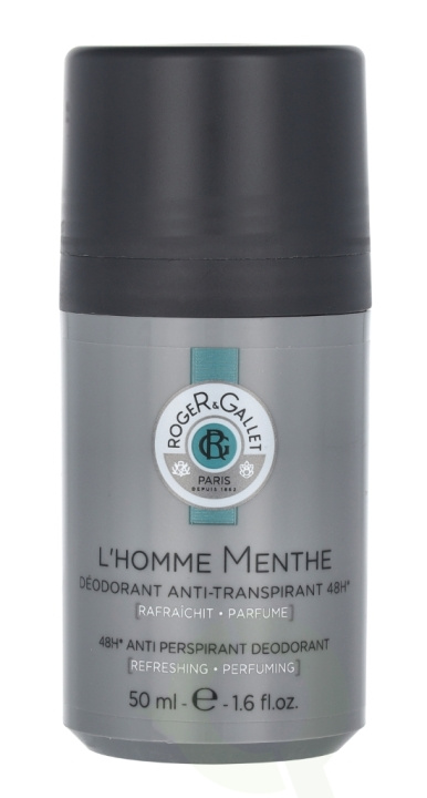 Roger & Gallet L\'Homme Menthe Deo Roll-On 50 ml 48H Anti Perspirant in de groep BEAUTY & HEALTH / Geuren & Parfum / Deodorant / Deodorant voor vrouwen bij TP E-commerce Nordic AB (C60355)