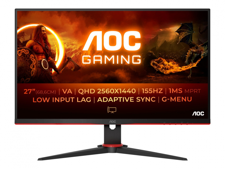 AOC Gaming Q27G2E/BK 27 2560 x 1440 (2K) HDMI DisplayPort 155Hz in de groep COMPUTERS & RANDAPPARATUUR / Computermonitor / Computermonitoren bij TP E-commerce Nordic AB (C60405)