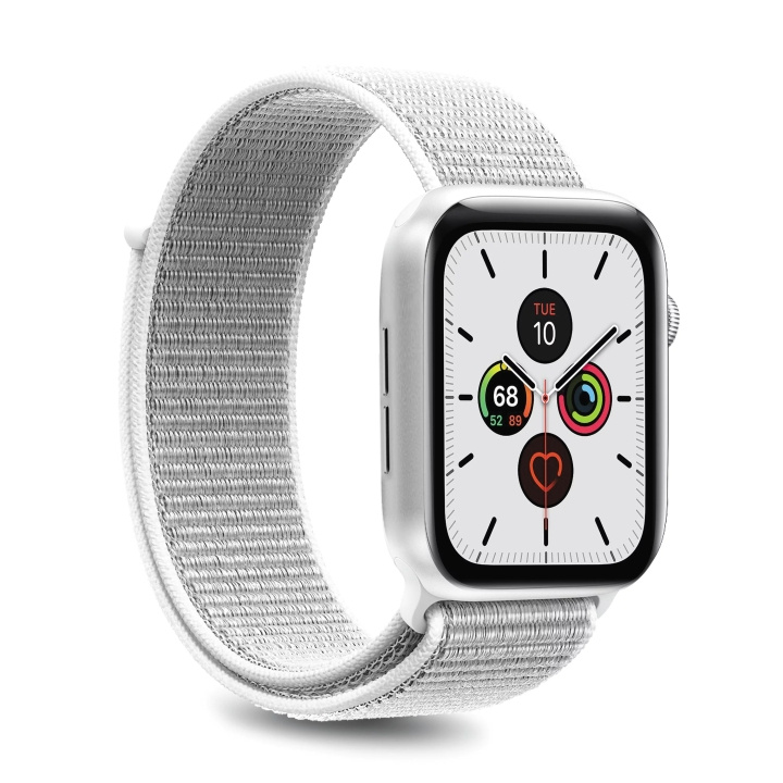 Puro Apple Watch Band, 42-44mm, S/M & M/L, Nylon, Vit in de groep SMARTPHONE & TABLETS / Training, thuis & vrije tijd / Apple Watch & Accessoires / Accessoires bij TP E-commerce Nordic AB (C60595)