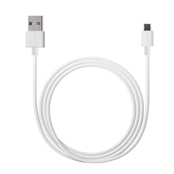 Puro USB-A - MicroUSB kabel, 2m, vit in de groep SMARTPHONE & TABLETS / Opladers & Kabels / Kabels / Kabels microUSB bij TP E-commerce Nordic AB (C60623)