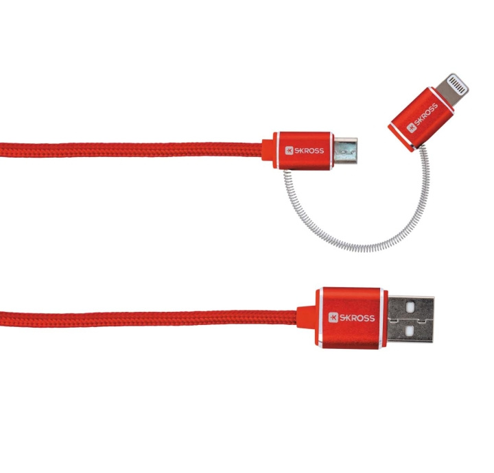 SKROSS RED 2in1 Charge\'n Sync Micro USB & Lightning Cable in de groep SMARTPHONE & TABLETS / Opladers & Kabels / Kabels / Kabels Lightning bij TP E-commerce Nordic AB (C60750)