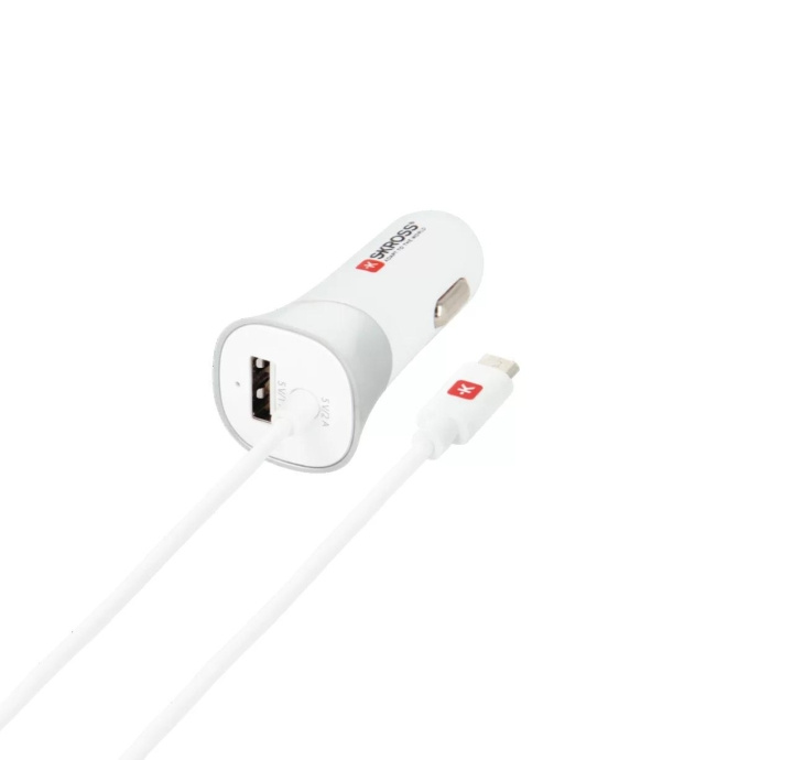 SKROSS USB-billaddare med micro-USB-kabel in de groep SMARTPHONE & TABLETS / Opladers & Kabels / Autoladers / Autoladers micro-USB bij TP E-commerce Nordic AB (C60753)