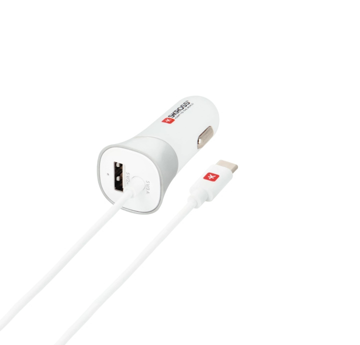 SKROSS USB-billaddare med Typ-C-kabel (2.0) in de groep SMARTPHONE & TABLETS / Opladers & Kabels / Autoladers / Autoladers Type-C bij TP E-commerce Nordic AB (C60754)